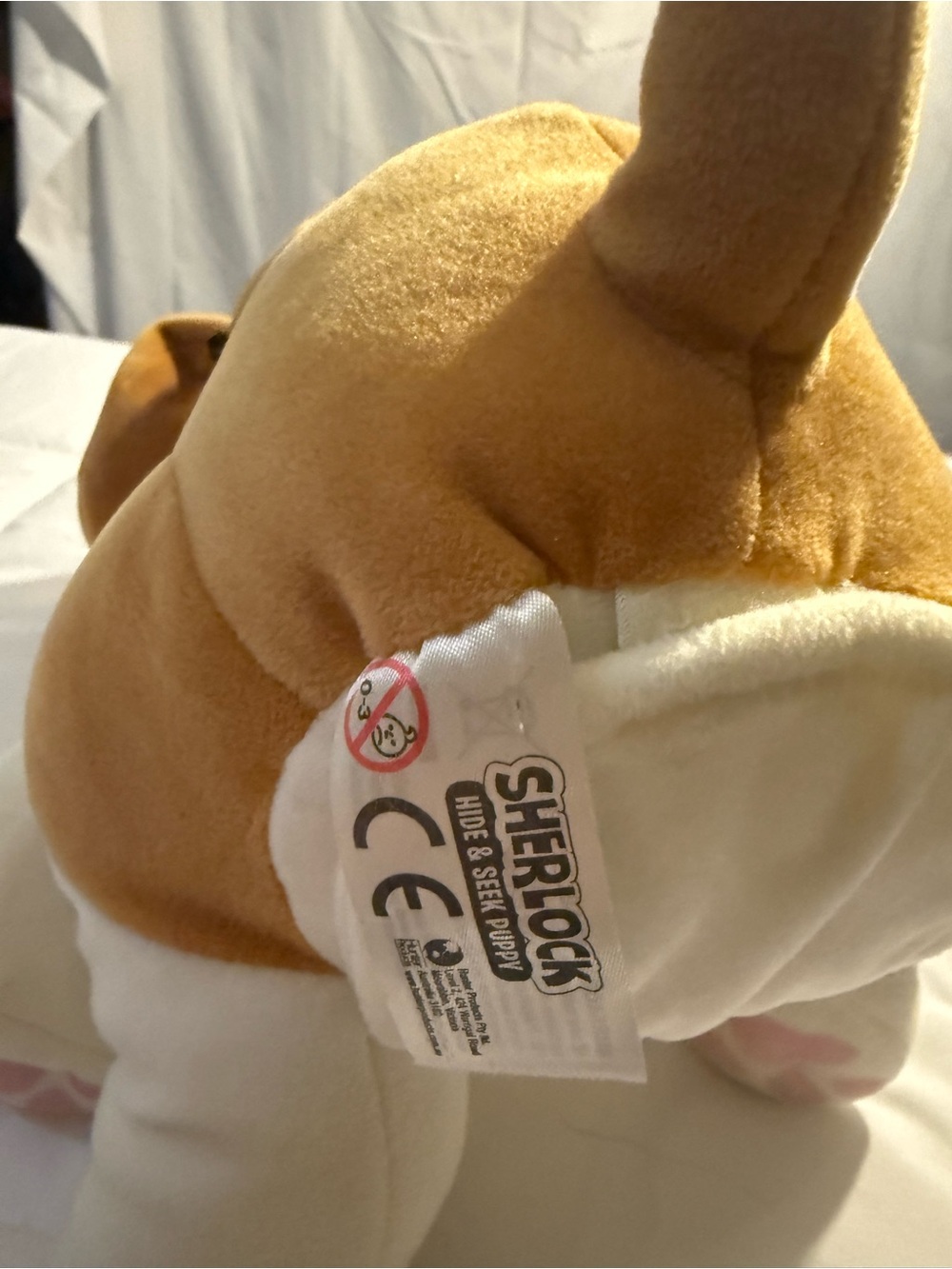 Plush Dog Toy - Brown and White Stuffed Puppy with Glasses - Picture 3 of 6